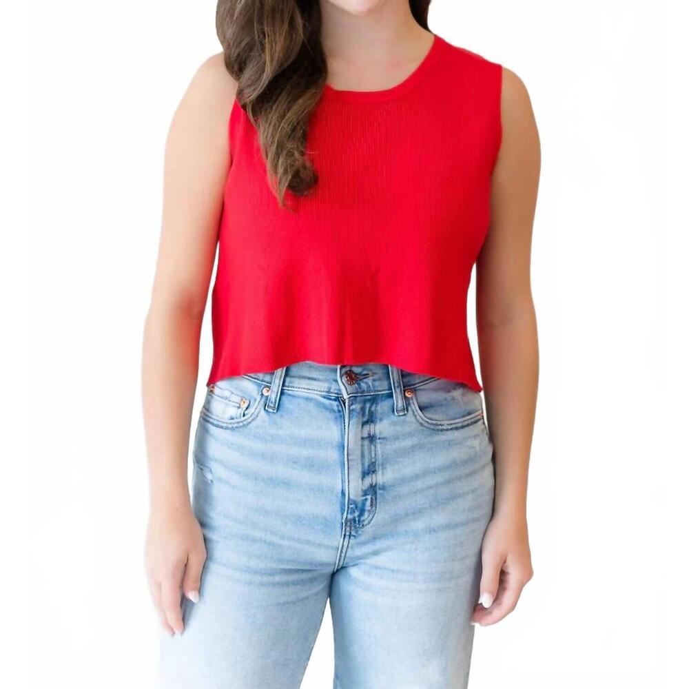 NEW CLOUD TEN back bow tie sleeveless top in red